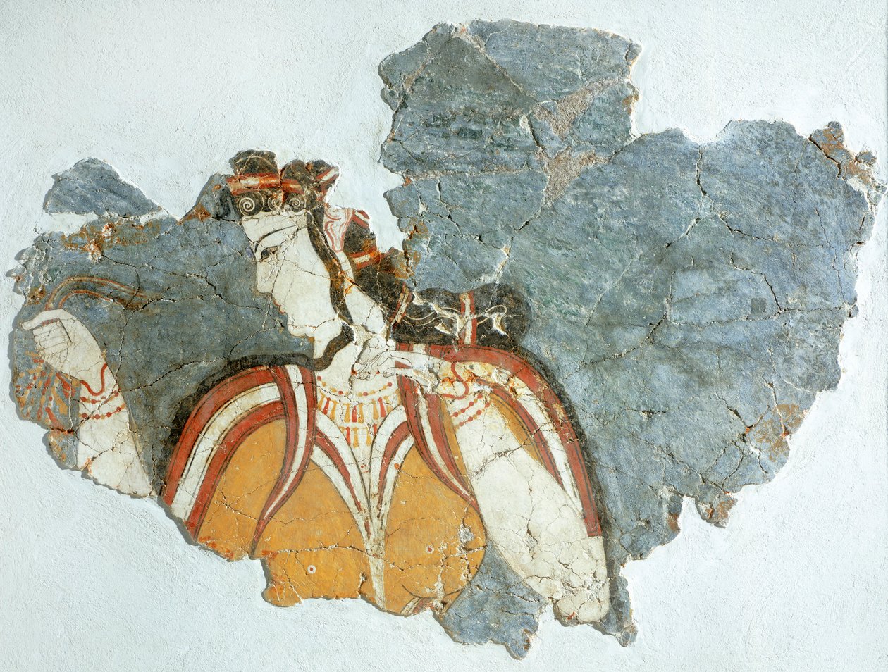 Lady of court, fresco from Mycenae Palace, Greece, Mycenaean Civilization by Mycenaean