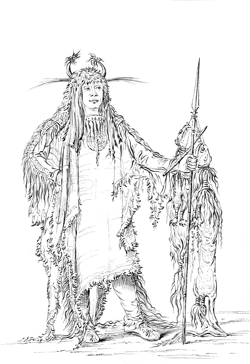 Portrait of Eagle Ribs, Native American Man by Myers and Co