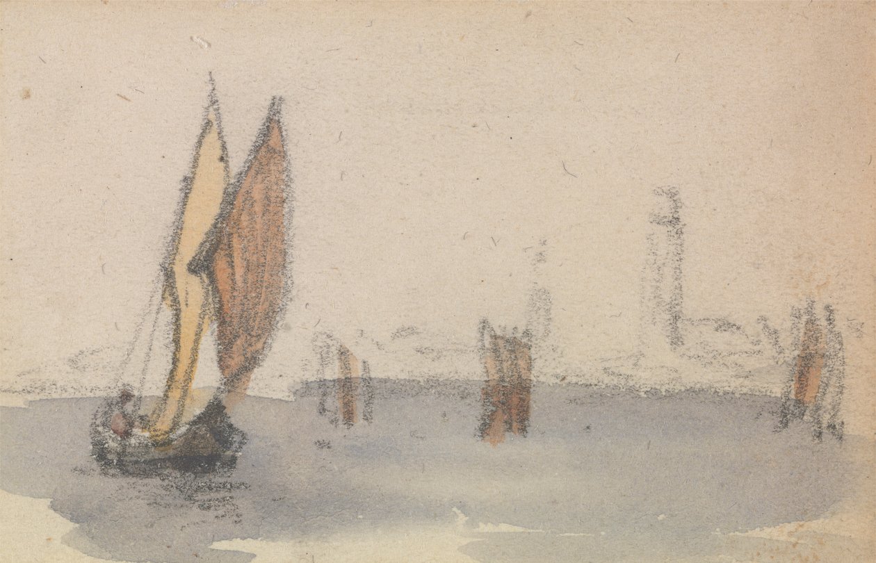 One of a Group of Three Studies on the Venetian Lagoon by Myles Birket Foster