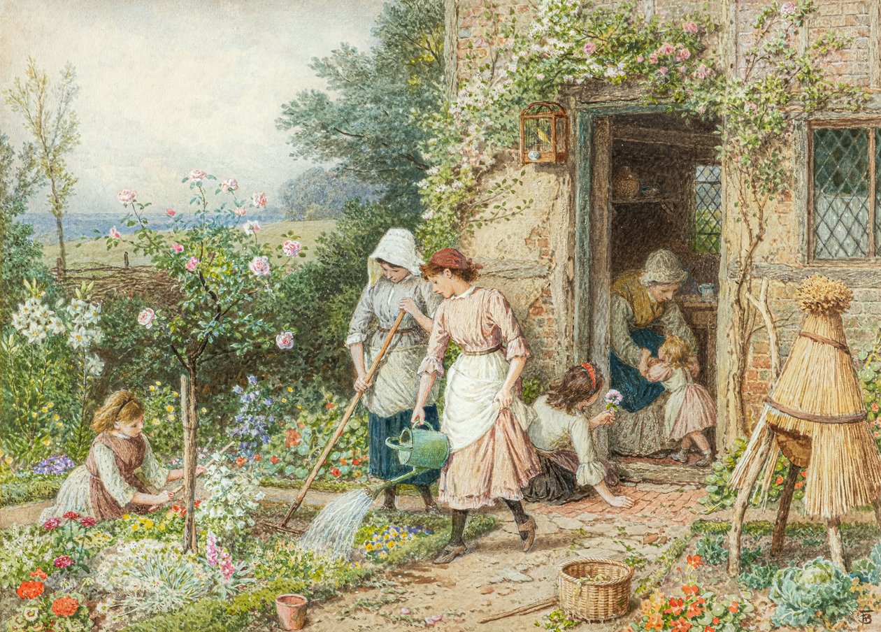 The Little Gardeners by Myles Birket Foster