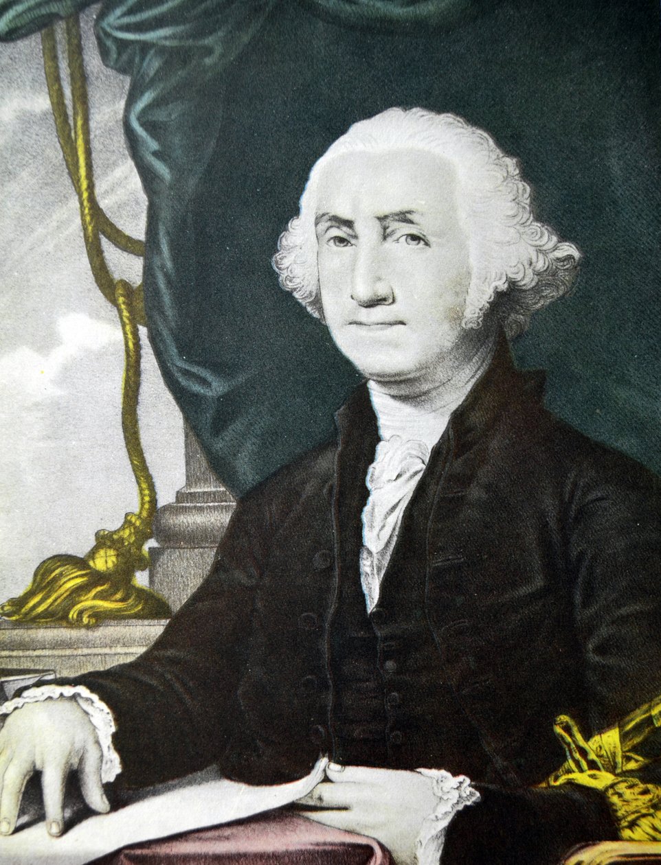 Currier & Ives Illustration 19th Century. George Washington first president of the United States by N. and Ives, J.M. Currier