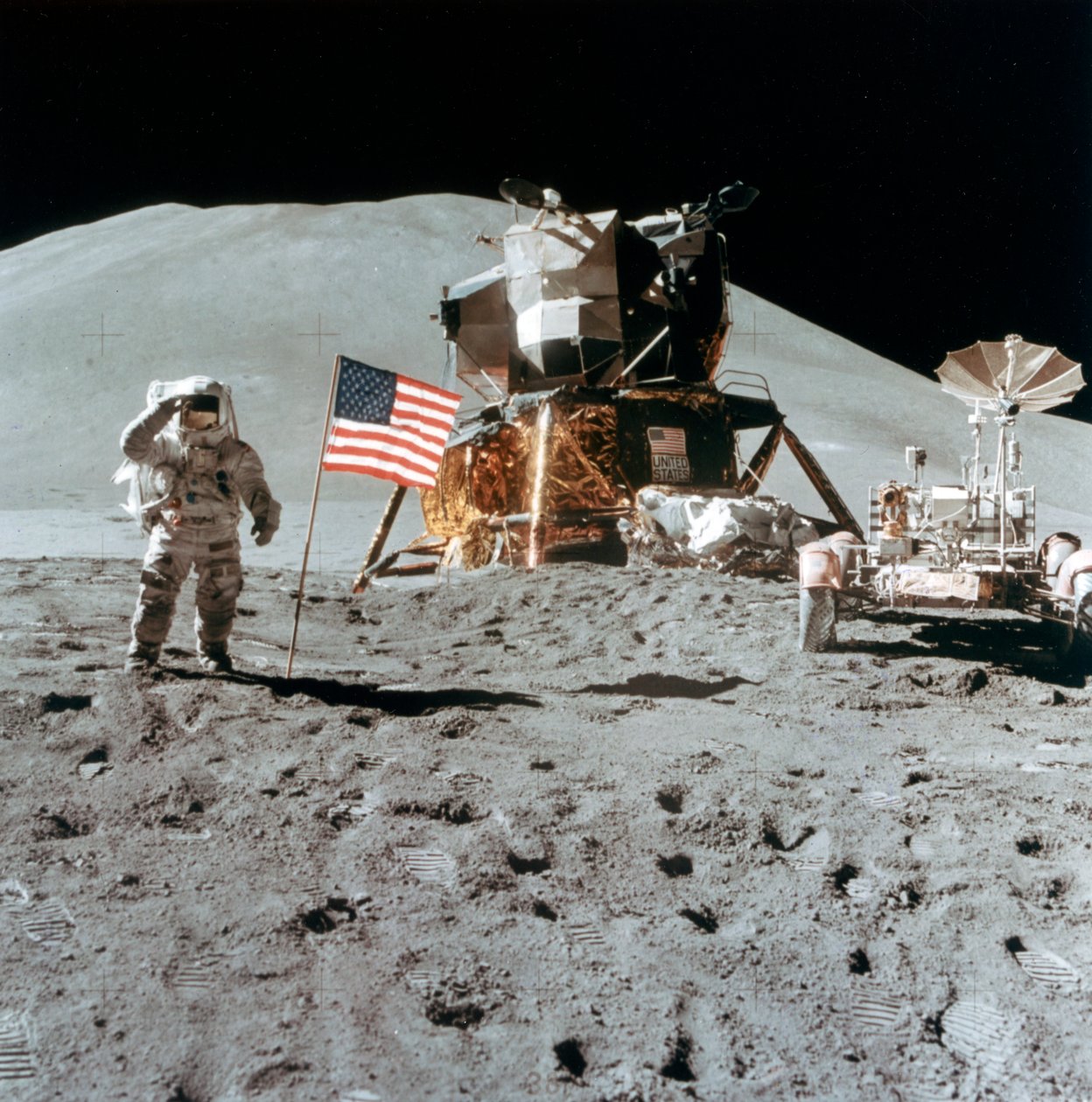 Astronaut James Irwin Gives a Salute on the Moon, 1971 by NASA Images