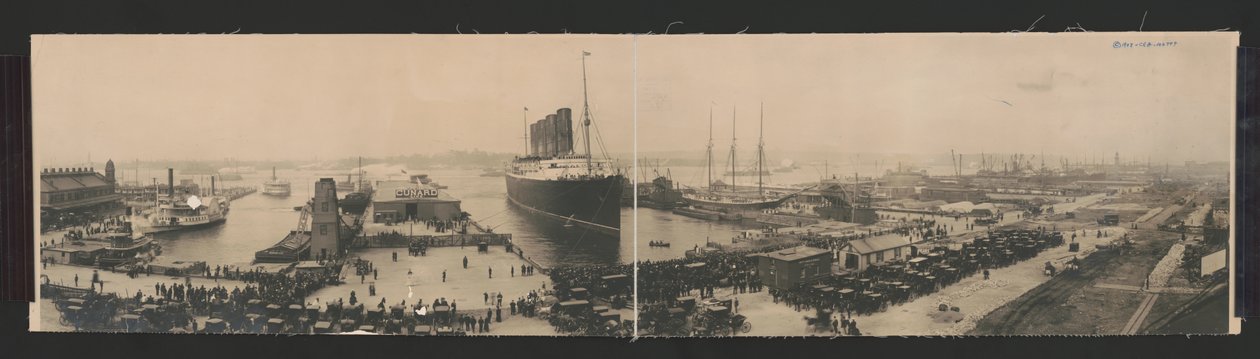 The Lusitania at End of Record Voyage by N.W. Penfield