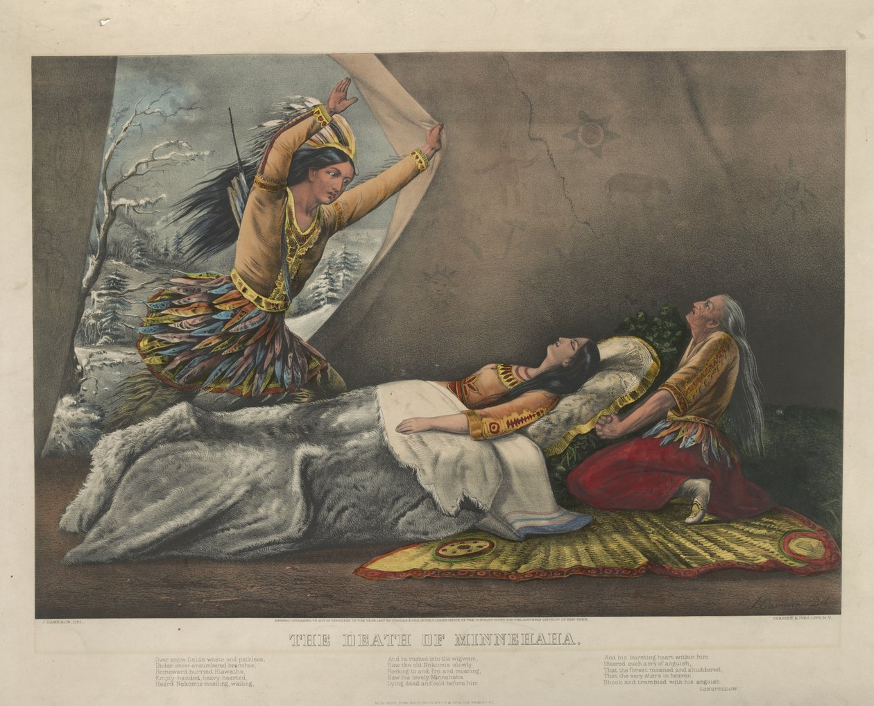 The Death of Minnehaha by Nathaniel Currier