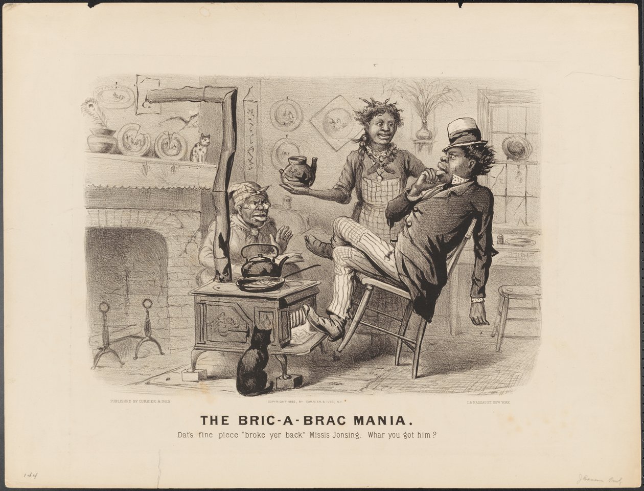 The Bric-a-Brac Mania by N. and Ives J.M. (1824-95) Currier