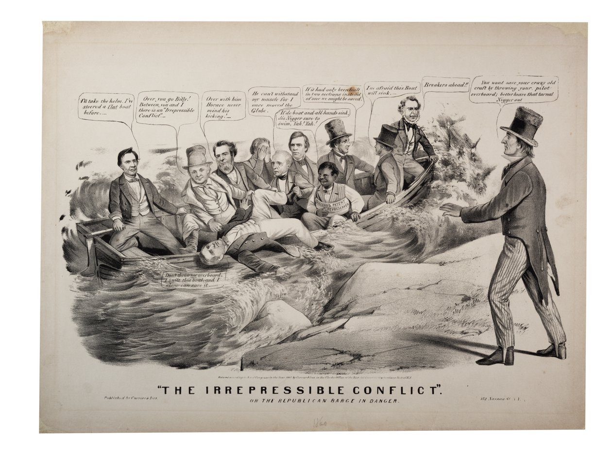 The Irrepressible Conflict or the Republican Barge in Danger by N. and Ives J.M. (1824-95) Currier