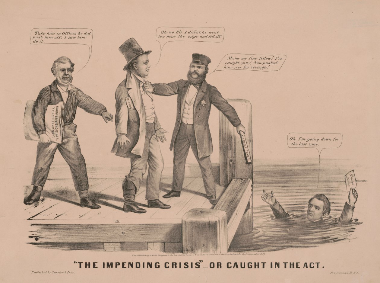 The Impending Crisis or Caught in the Act by N. and Ives J.M. (1824-95) Currier