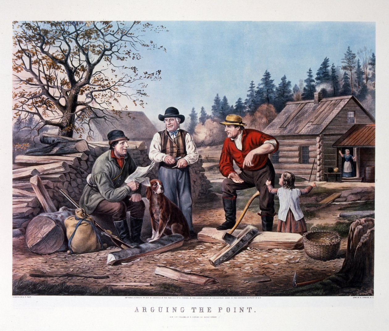 Arguing the Point by N. and Ives J.M. (1824-95) Currier