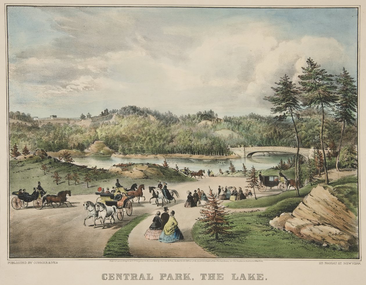 Central Park - The Lake by Currier and Ives