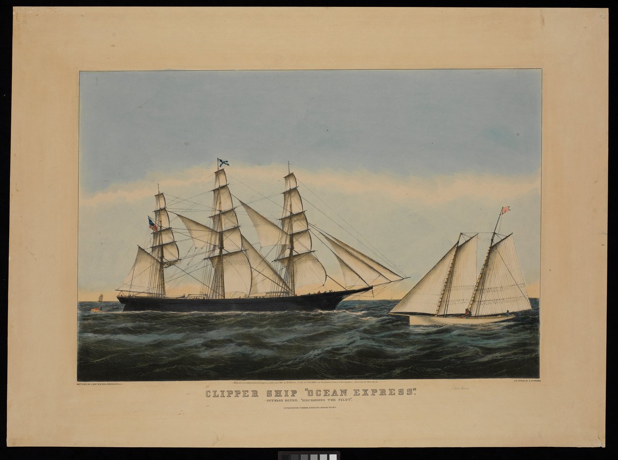 Clipper Ship Ocean Express Outward Bound 