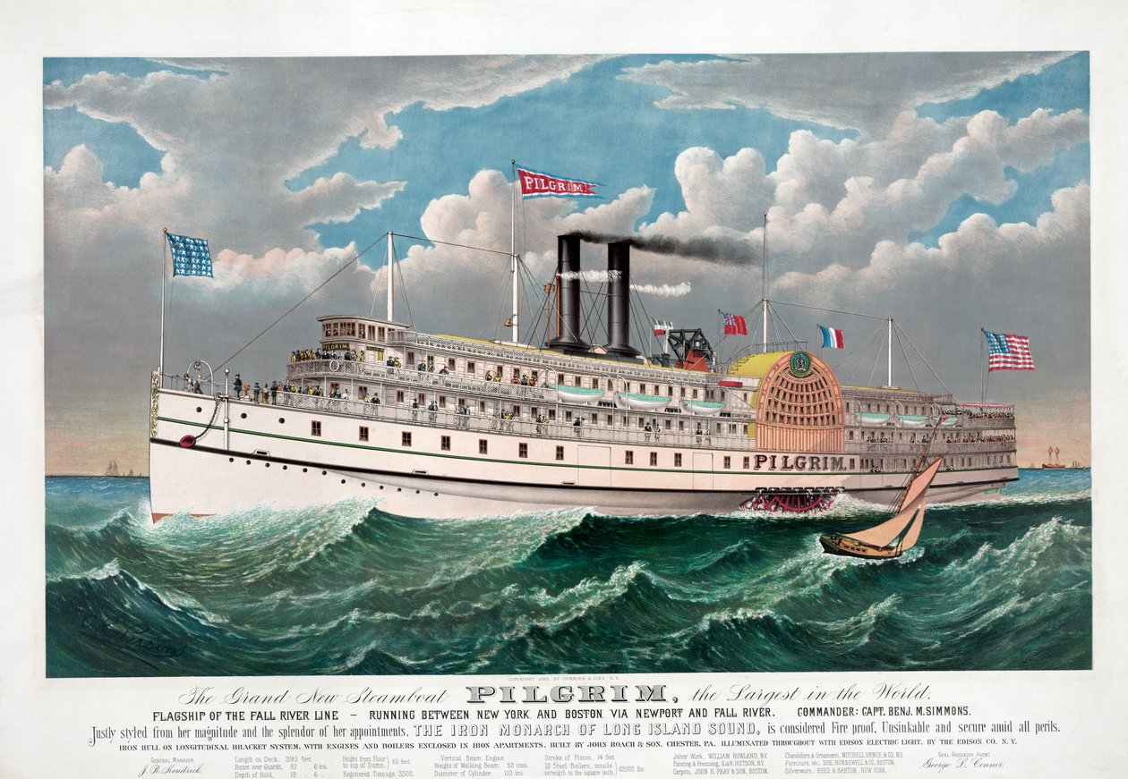 The Grand New Steamboat Pilgrim by Currier and Ives