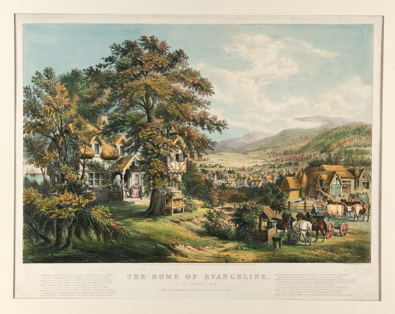 The Home of Evangeline by Currier and Ives