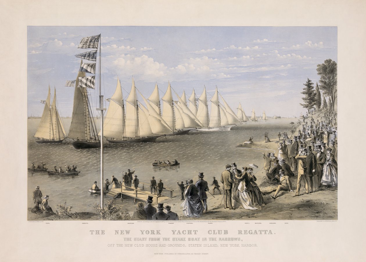 The New York Yacht Club Regatta by Currier and Ives