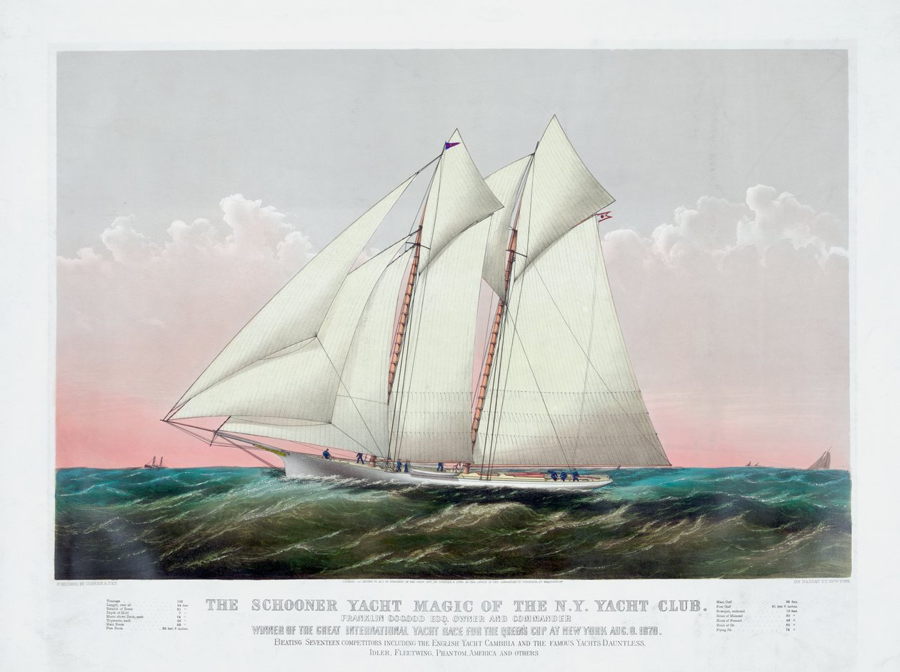 The Schooner Magic of the New York Yacht Club by Currier & Ives by Currier and Ives