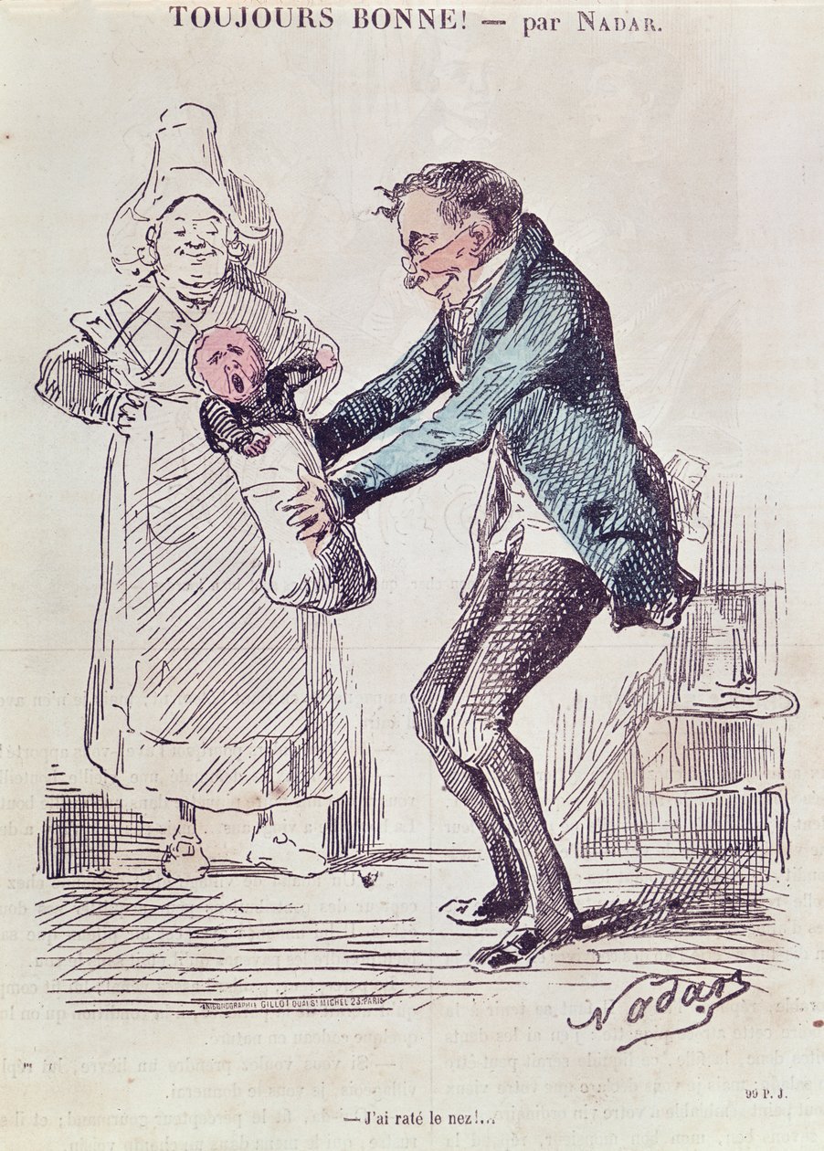 Toujours Bonne!, A Maid Handing a Man His Illegitimate Child by Nadar
