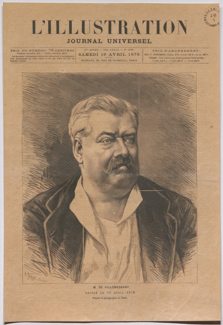 Mr de Villemessant, deceased on 11 April 1879. by Nadar