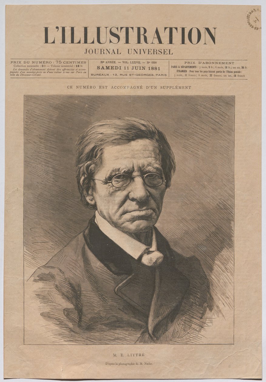 M. E. Littré by Nadar