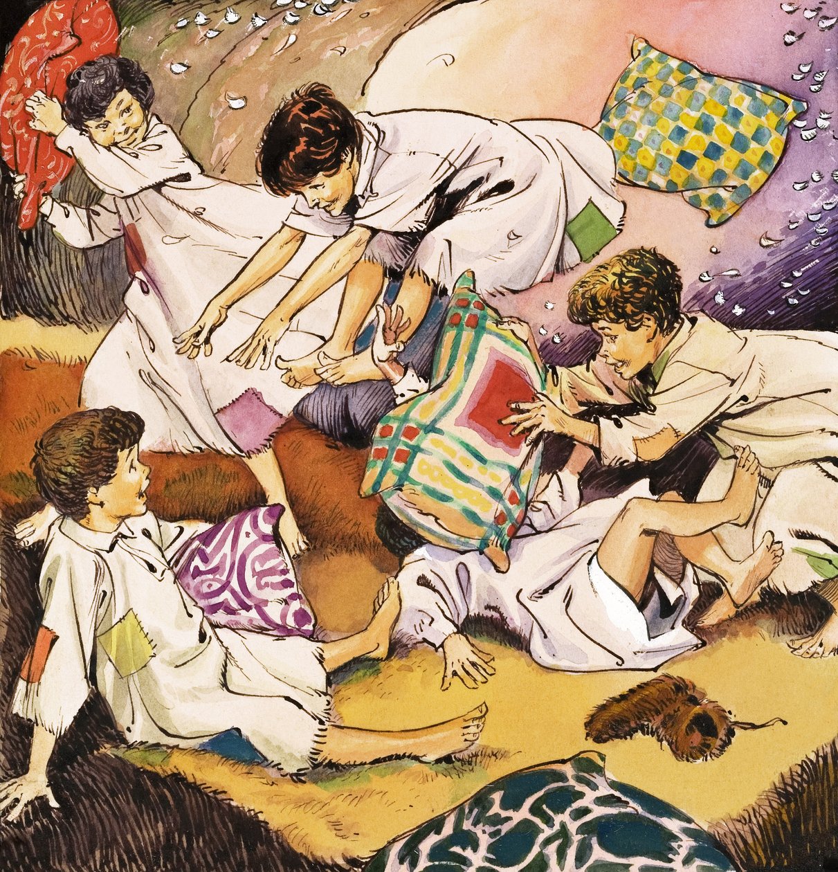 A Pillow Fight, Illustration from 