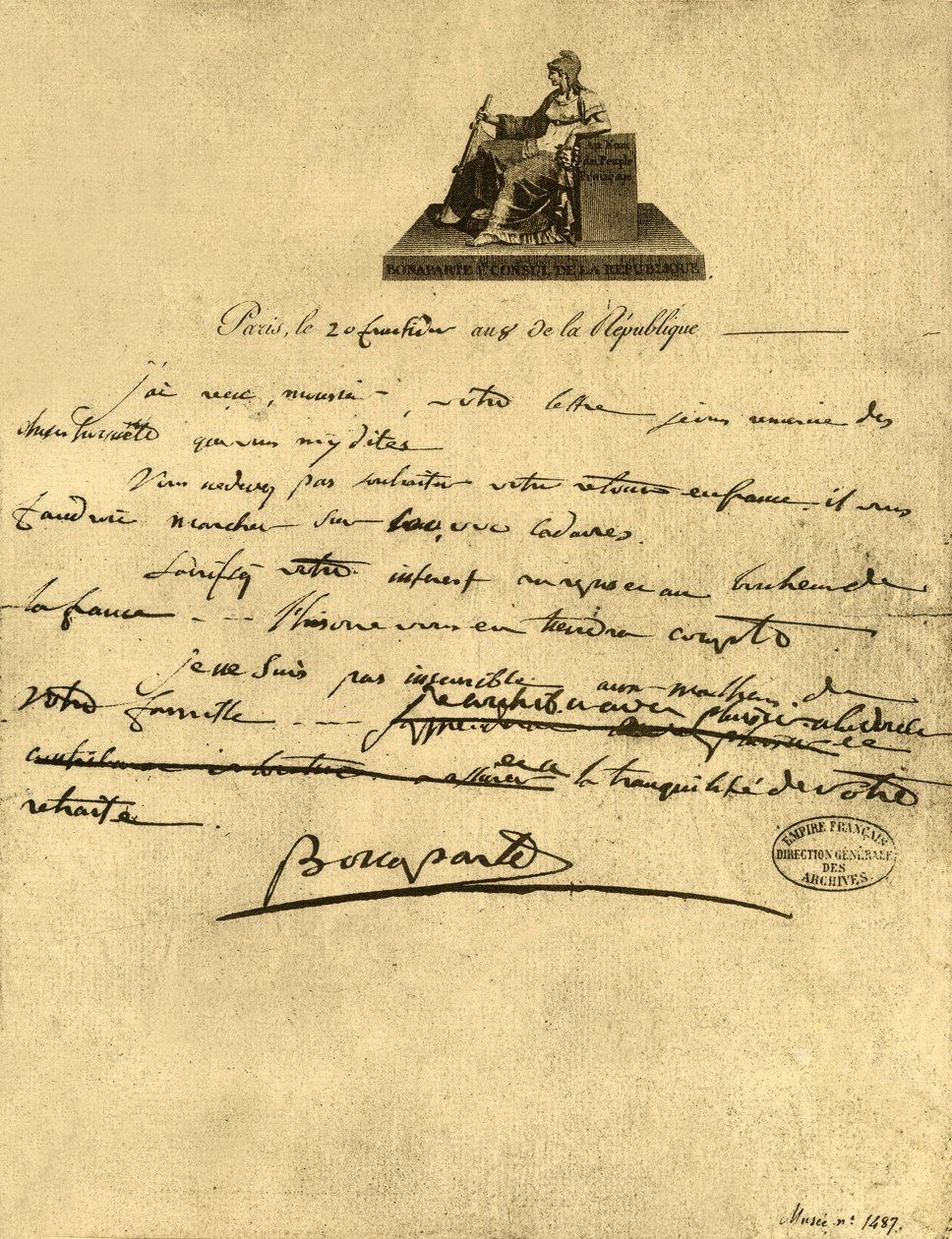 Letter from First Consul Napoleon Bonaparte to the Count of Provence, 6 September 1800 by Napoleon Bonaparte I