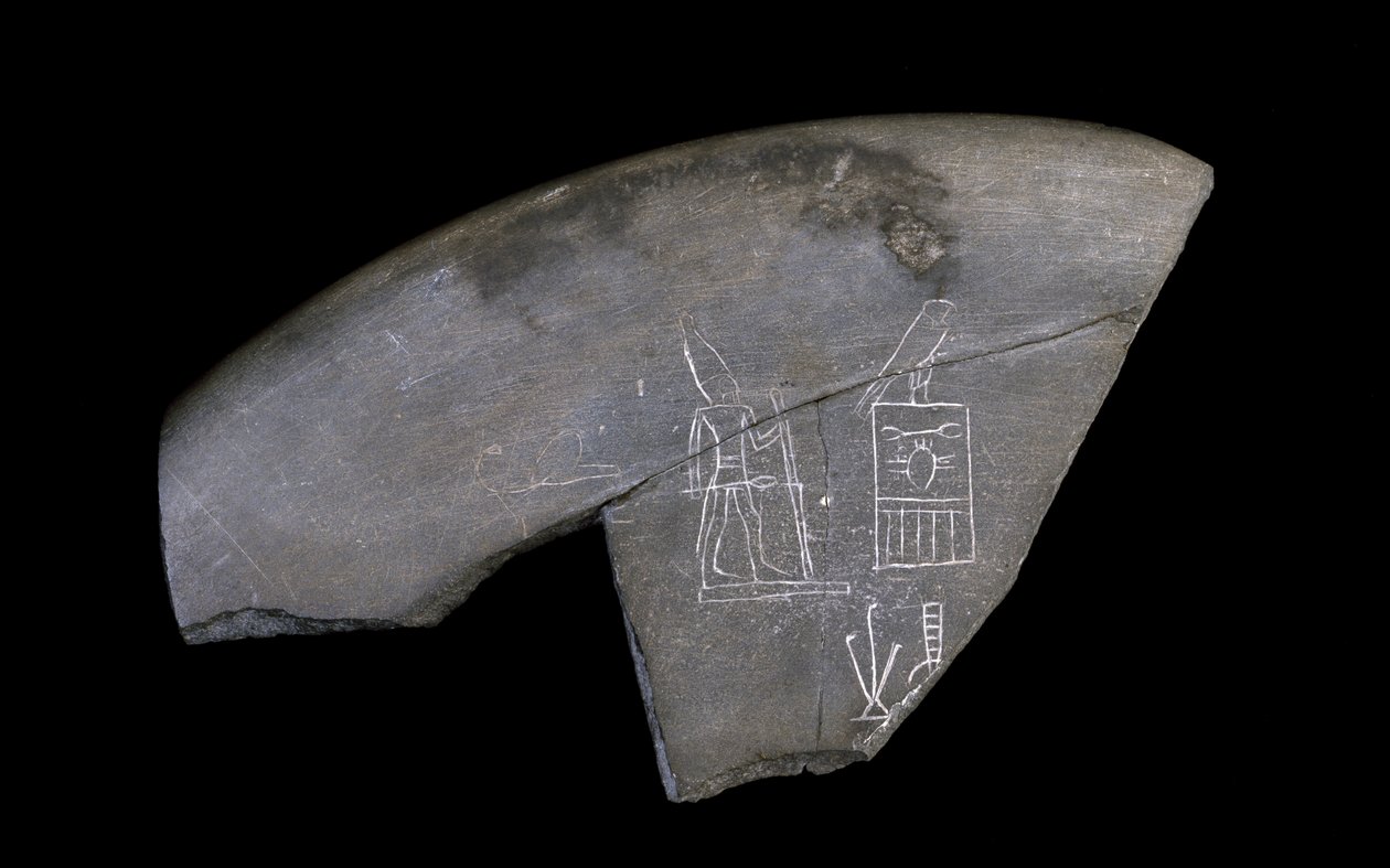 Fragment of Inscribed Stone Bowl, c.3285 BC by Naqada I Period Egyptian