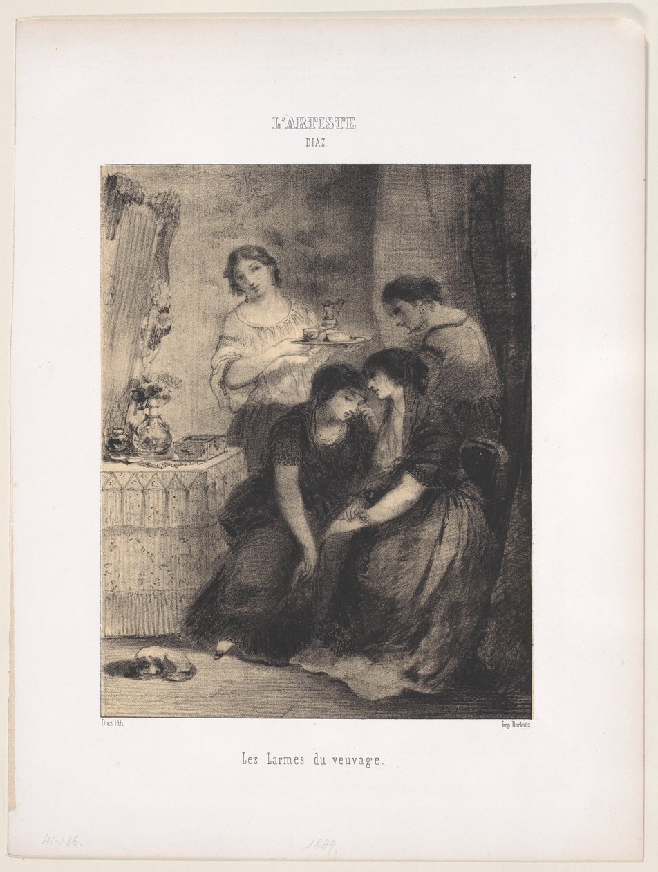 The Tears of Widowhood, 1830-76 by Narcisse Virgile Diaz de la Peña