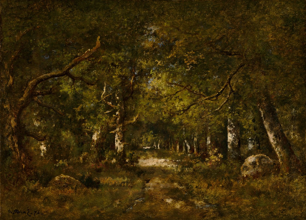 Forest Scene by Narcisse Virgile Diaz de la Pena