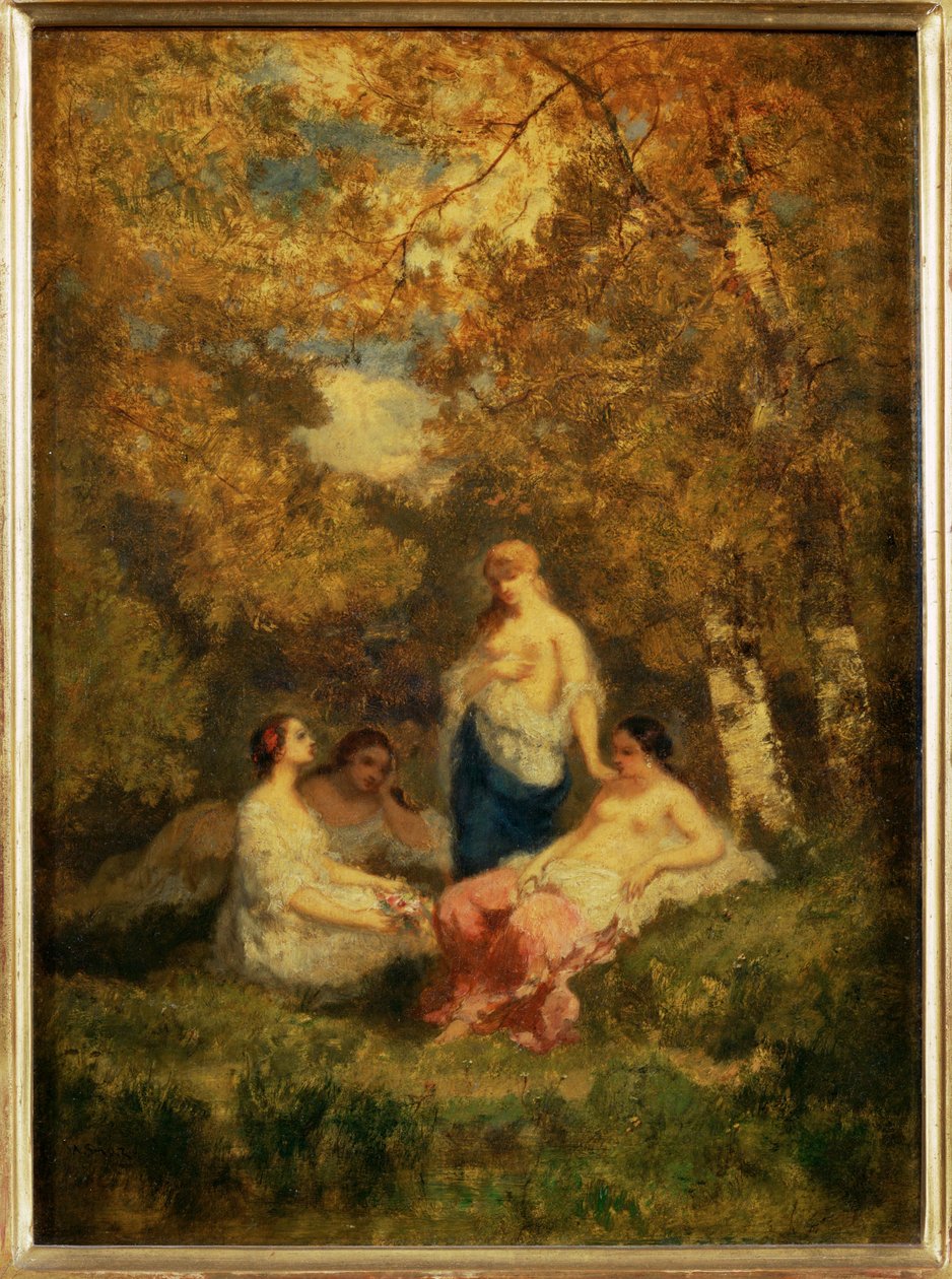 Four Girls Resting in the Forest by Narcisse Virgile Diaz de la Peña