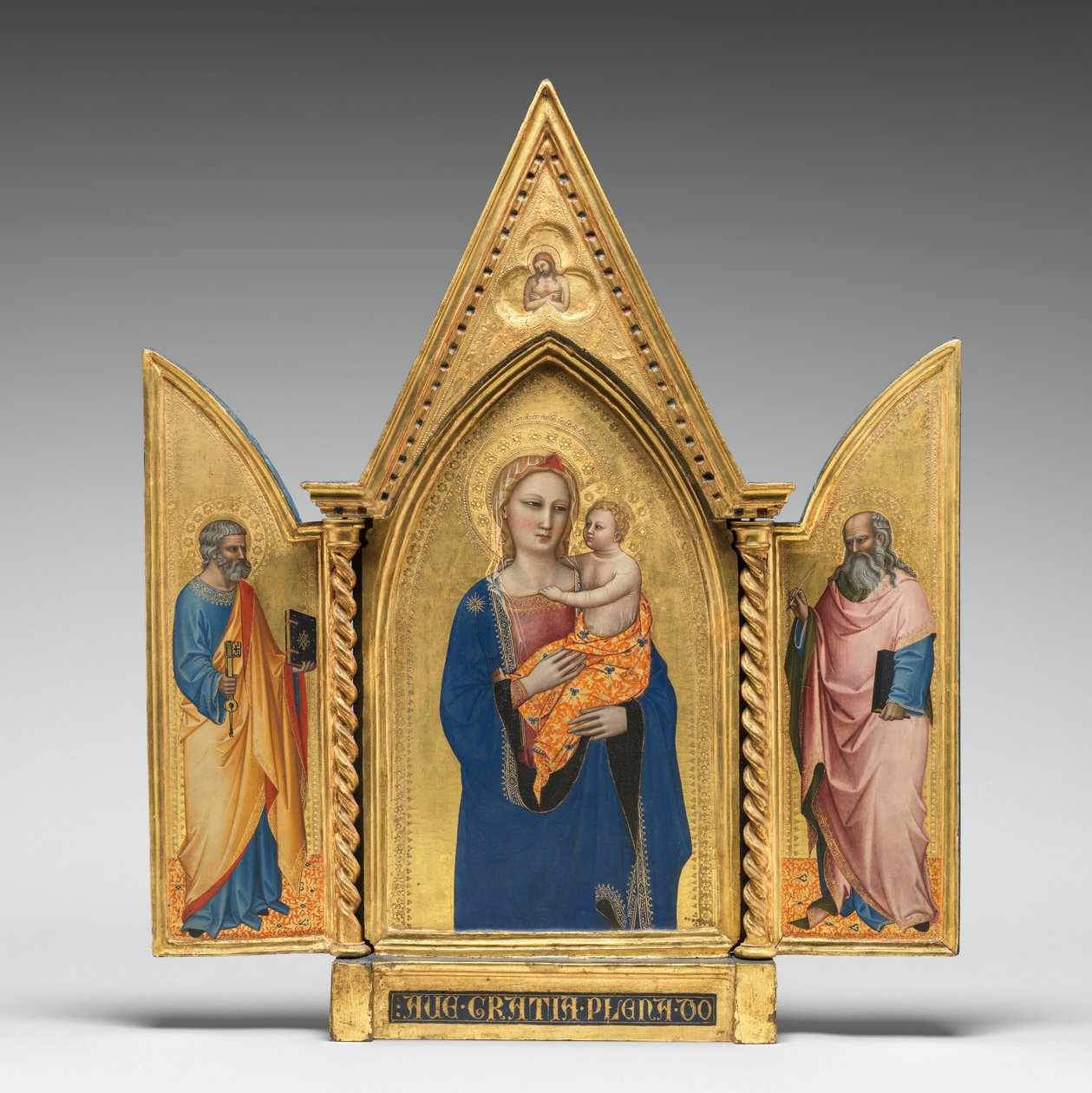 Madonna and Child, with the Man of Sorrows (middle panel) by Nardo di Cione