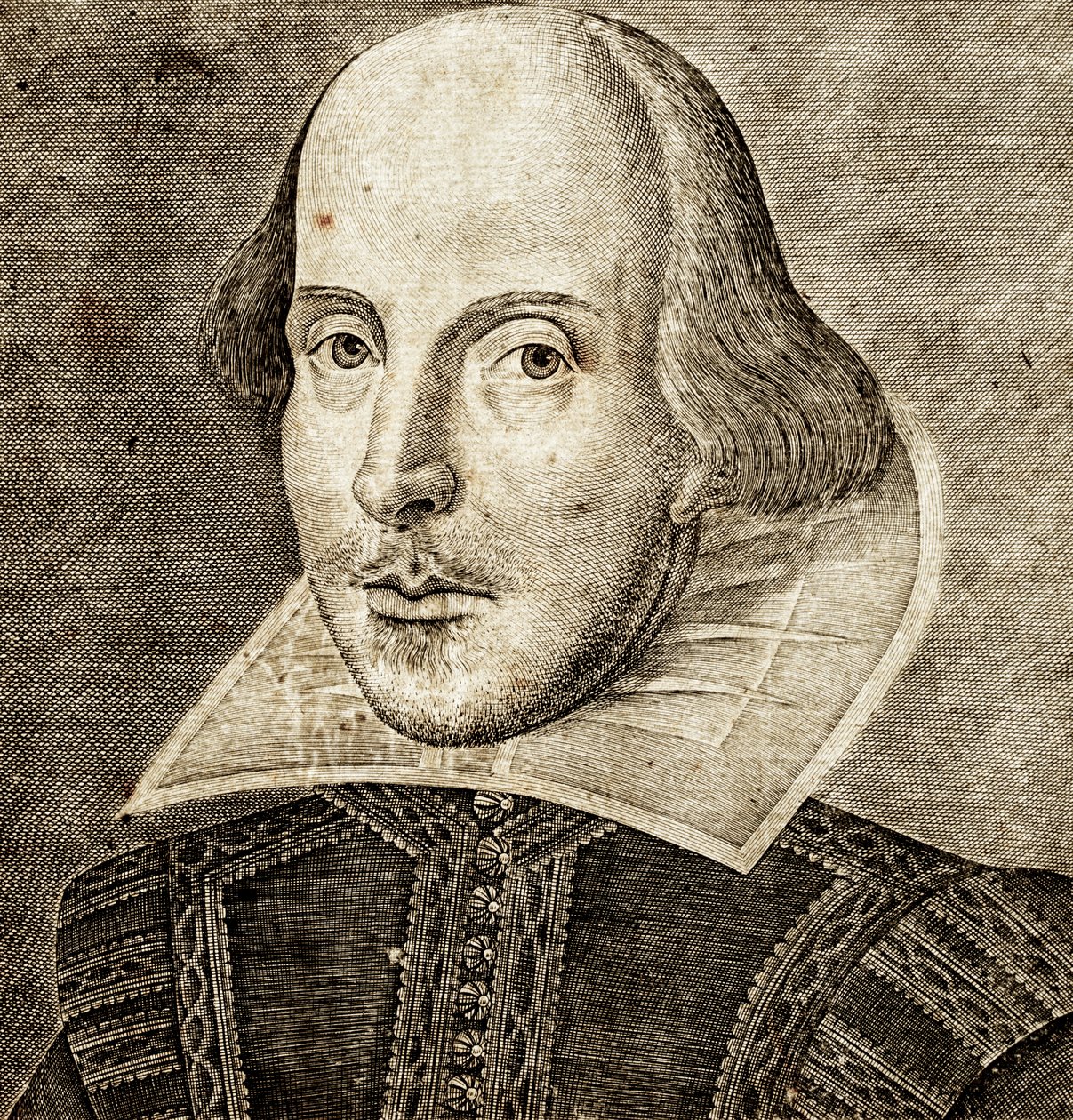 Portrait of William Shakespeare on Frontispiece of Comedies, Histories, & Tragedies by Nathan Benn