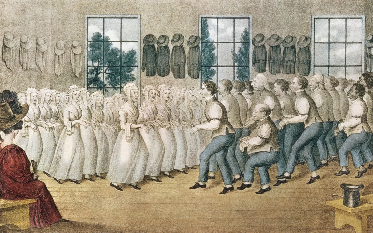 The Shakers near Lebanon, published by Currier and Ives, New York by Nathaniel Currier
