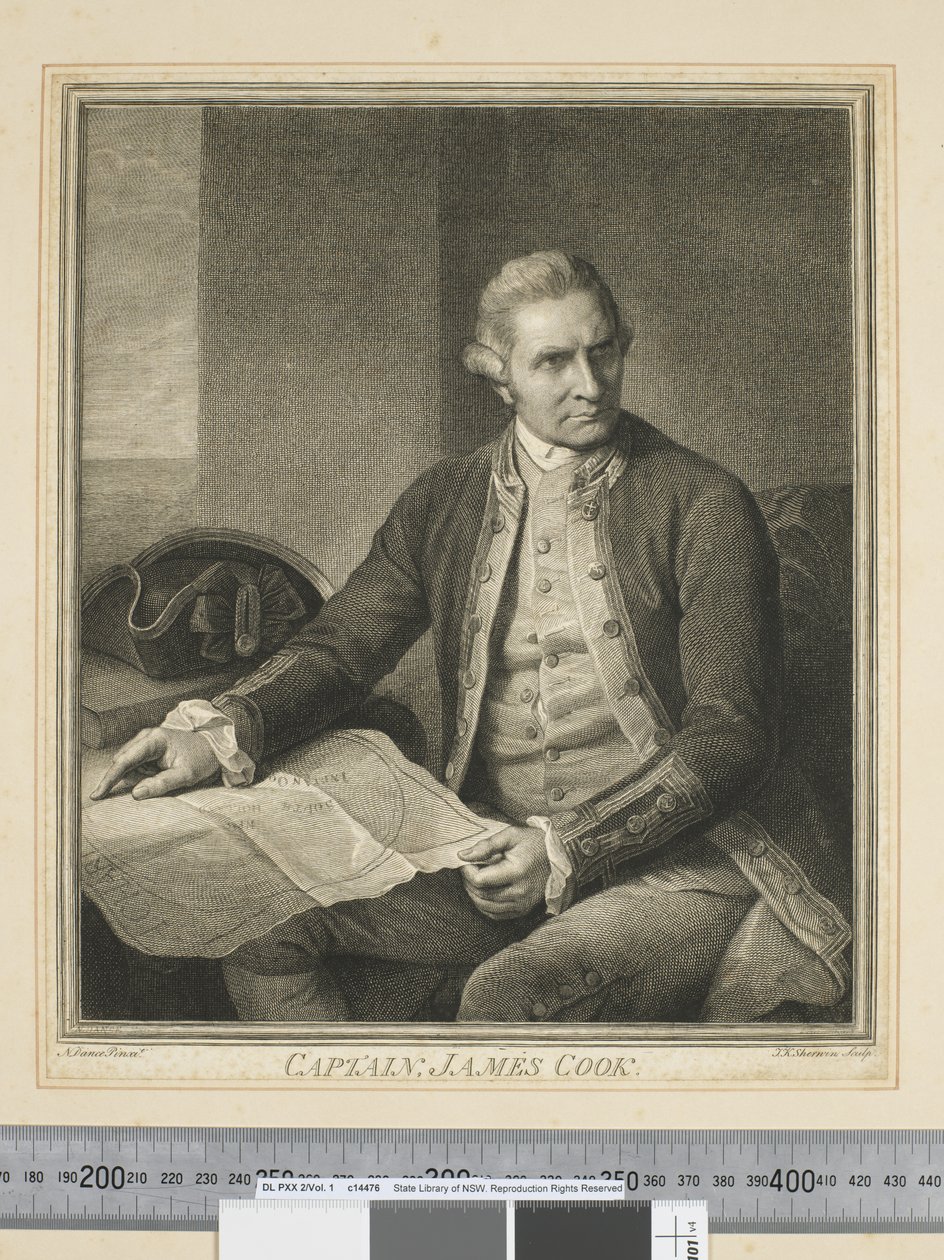 Captain James Cook, engraved by J. K. Sherwin, c.1773-84 (engraving) by Nathaniel (after) Dance Holland
