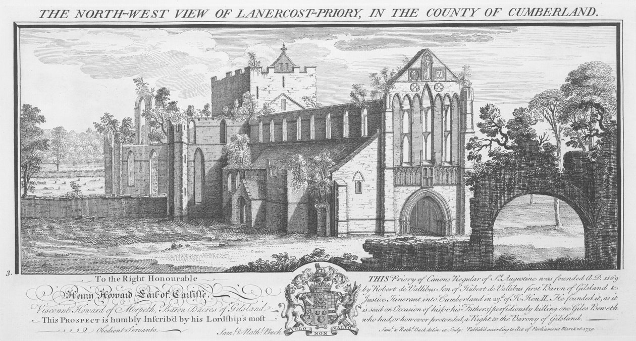North West View of Lanercost Priory in the County of Cumberland by Nathaniel Buck