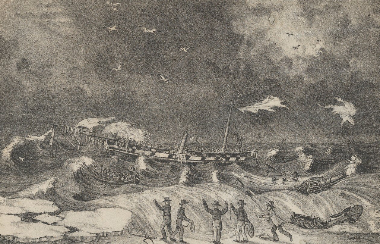 Dreadful Wreck of the Mexico on Hempstead Beach, January 2nd, 1837 by Nathaniel Currier