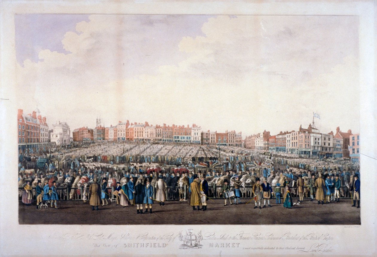 Smithfield Market, West Smithfield, City of London by Nathaniel Whittock