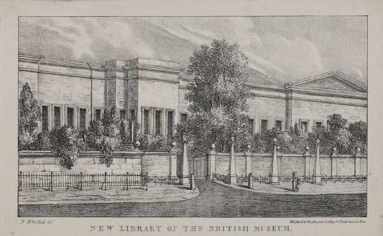 View of the New Library at the British Museum, c.1830 by Nathaniel Whittock