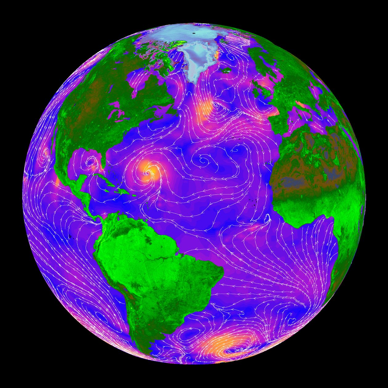 Global radar measurements in clear sky and through clouds. The radar data over the oceans provides scientists and weather forecasters with information on surface wind speed and direction by National Aeronautics and Space Administration National Aeronautics and Space Administration