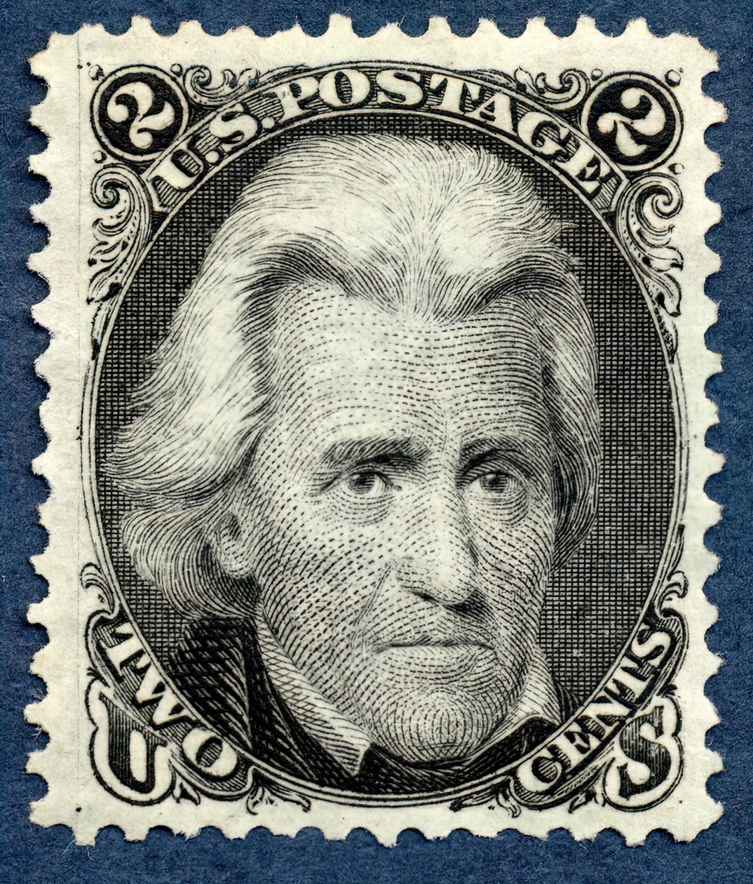 2c Andrew Jackson re-issue single by National Bank Note Company