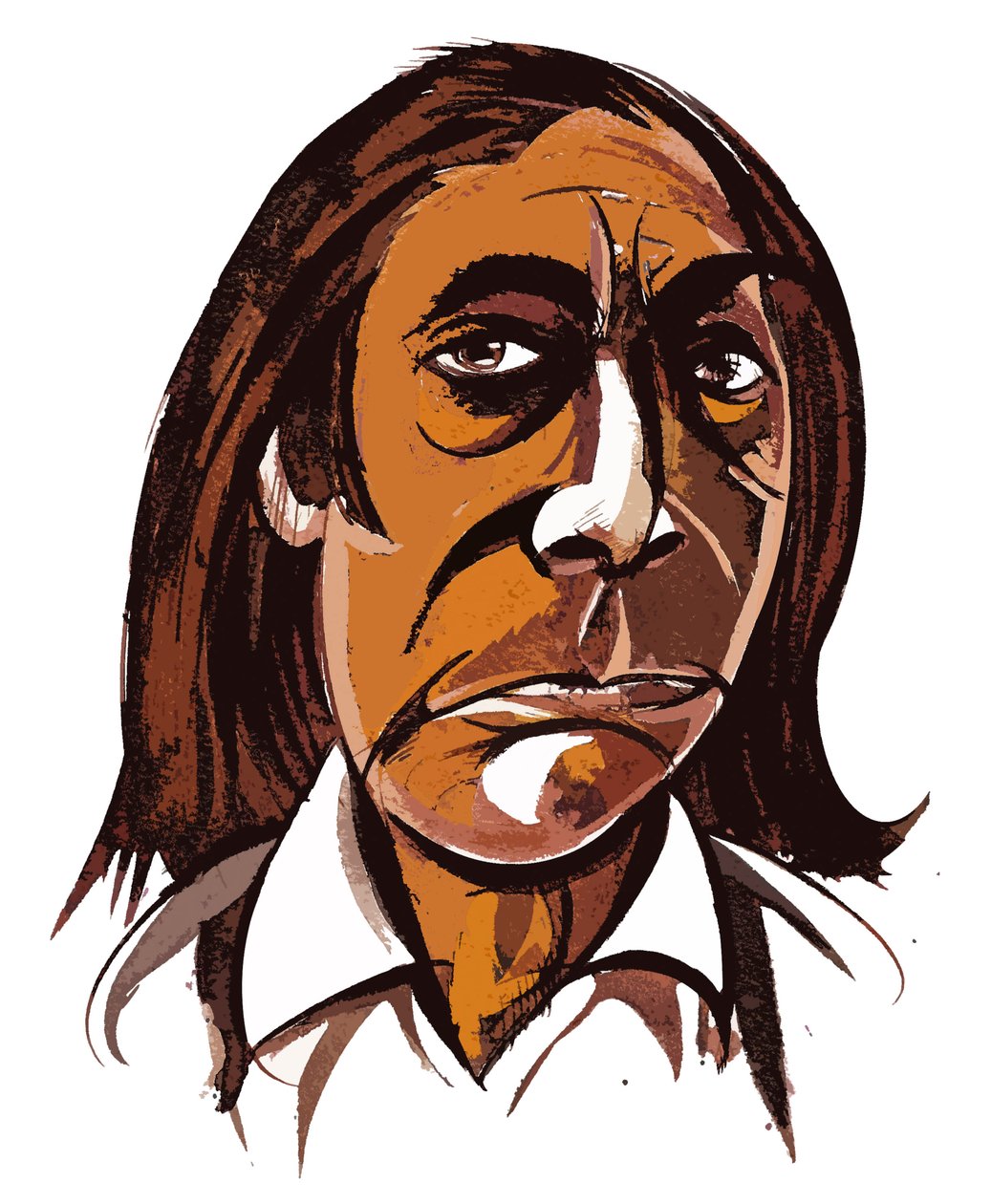 Alfred Schnittke - colour caricature by Neale Osborne