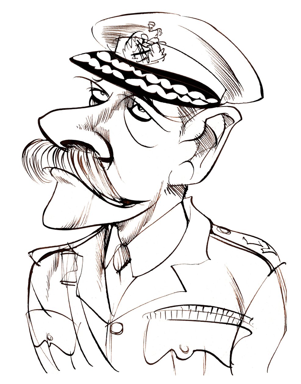 British Field Marshall, First Earl Haig of Bernersyde (1861-1928); caricature in uniform by Neale Osborne
