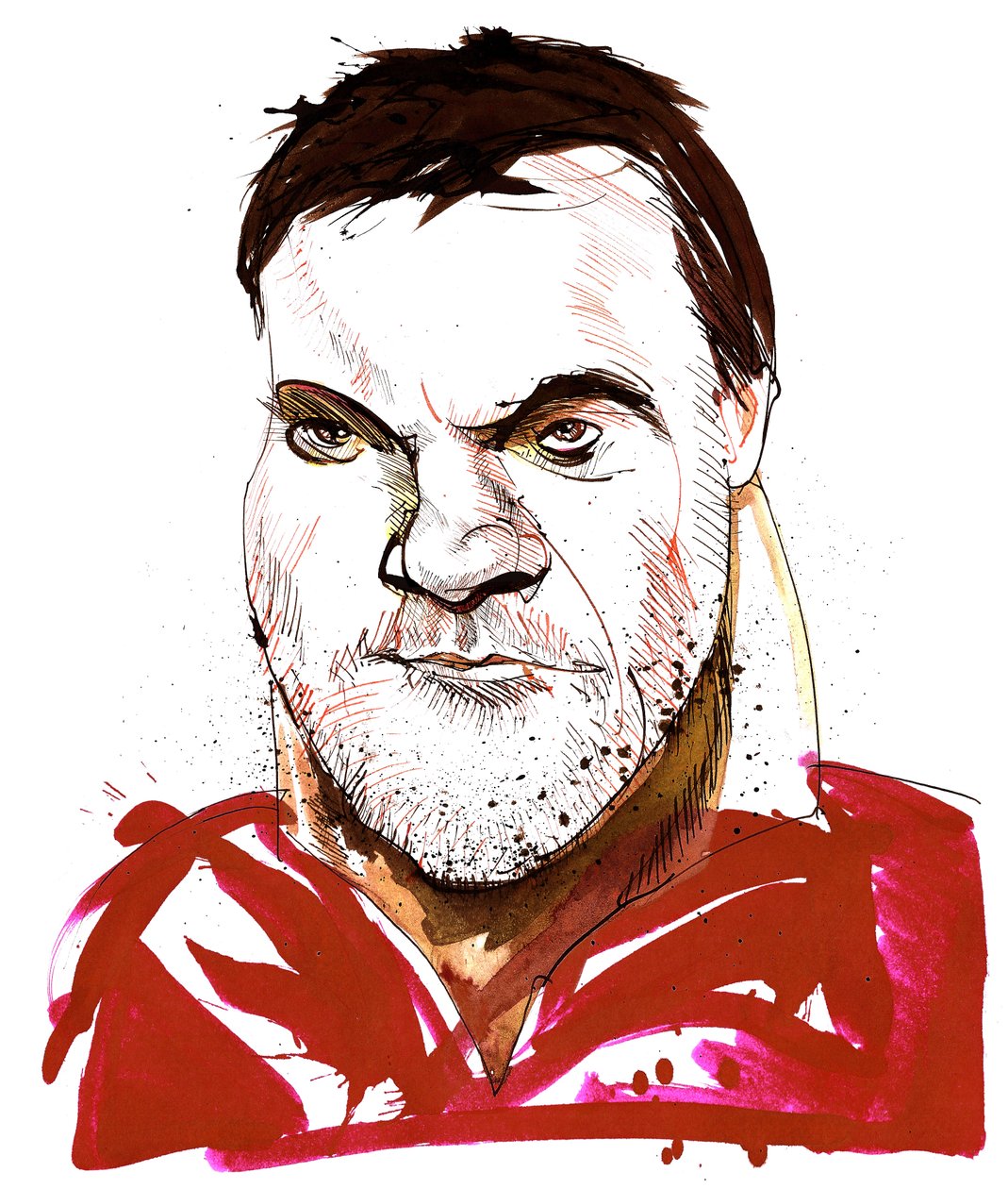 Bryn Terfel - caricature of Welsh bass baritone (born 1965) by Neale Osborne
