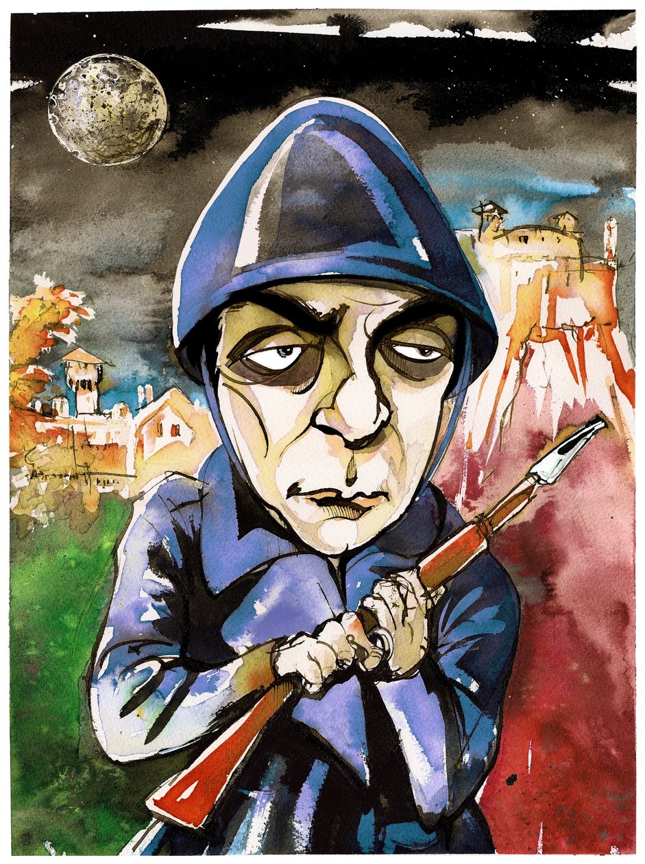 Italo Calvino depicted as a young man during World War II by Neale Osborne