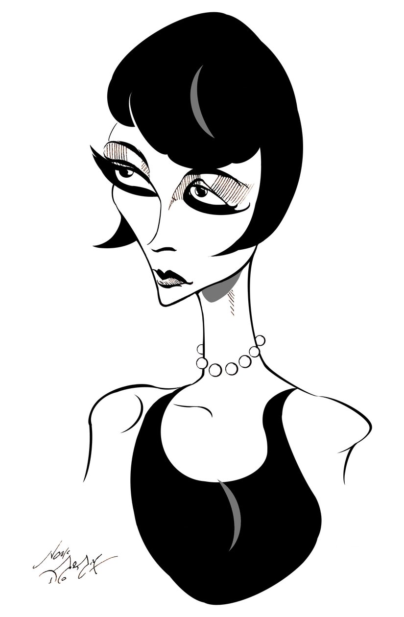 Louise Brooks - caricature of American film actress (1906-85) by Neale Osborne