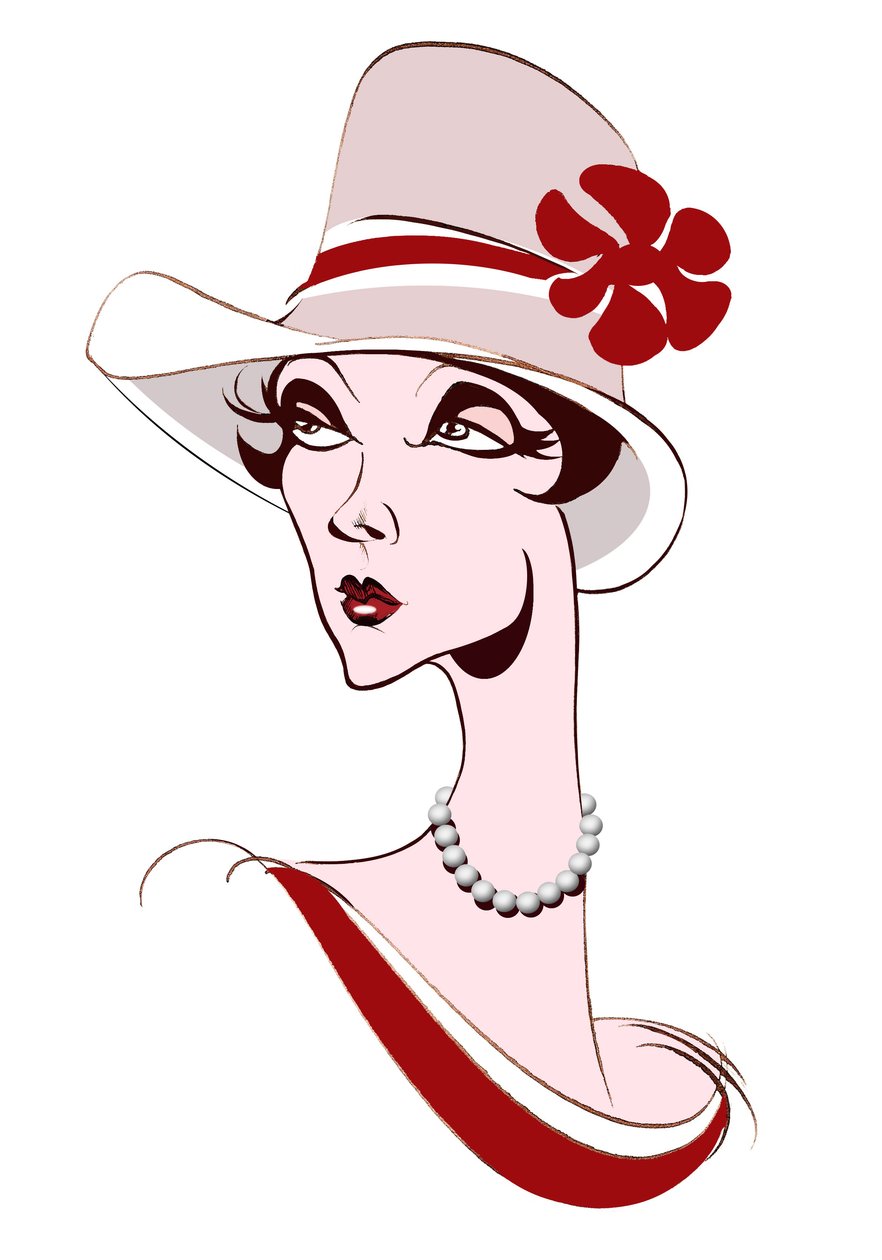 Model in pearls and a tall hat by Neale Osborne