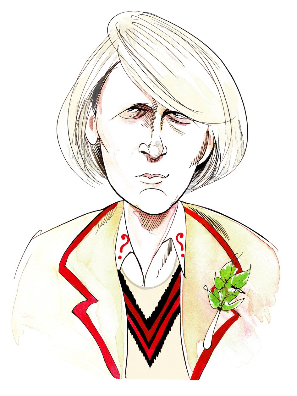 Peter Davison as Doctor Who in BBC television series of same name by Neale Osborne