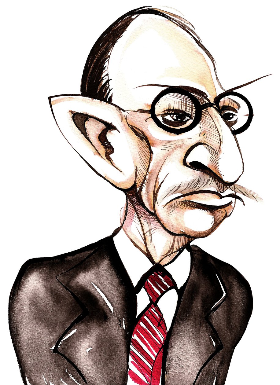 Russian-born composer and conductor Igor Stravinsky; caricature by Neale Osborne