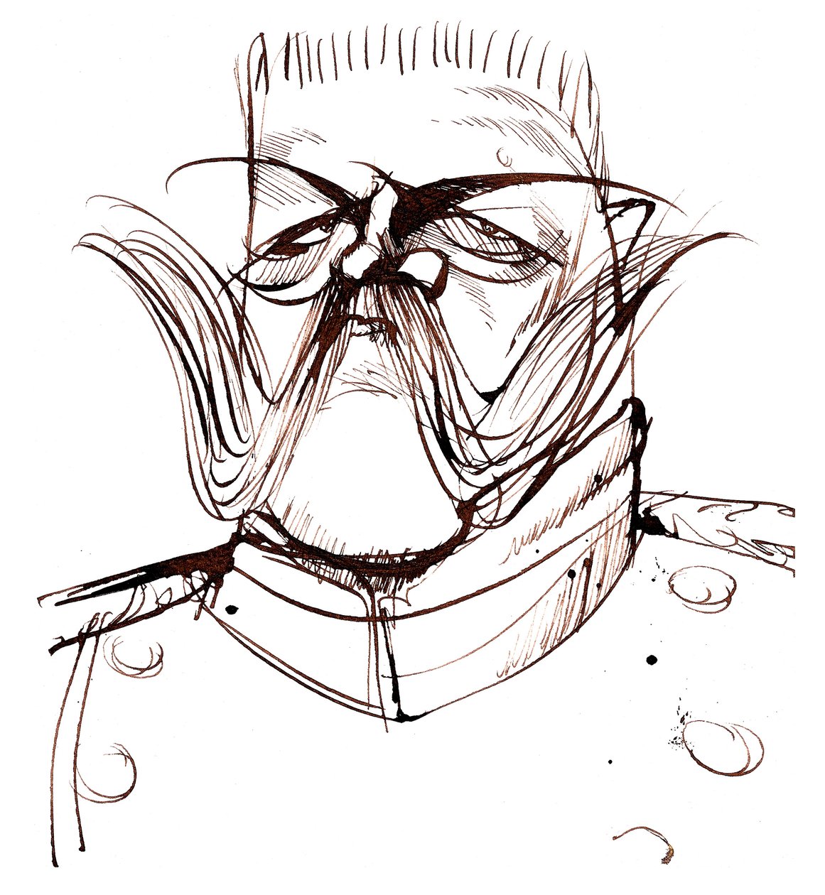 Paul von Hindenburg, Polish-born, German general and president (1847-1934); caricature by Neale Osborne