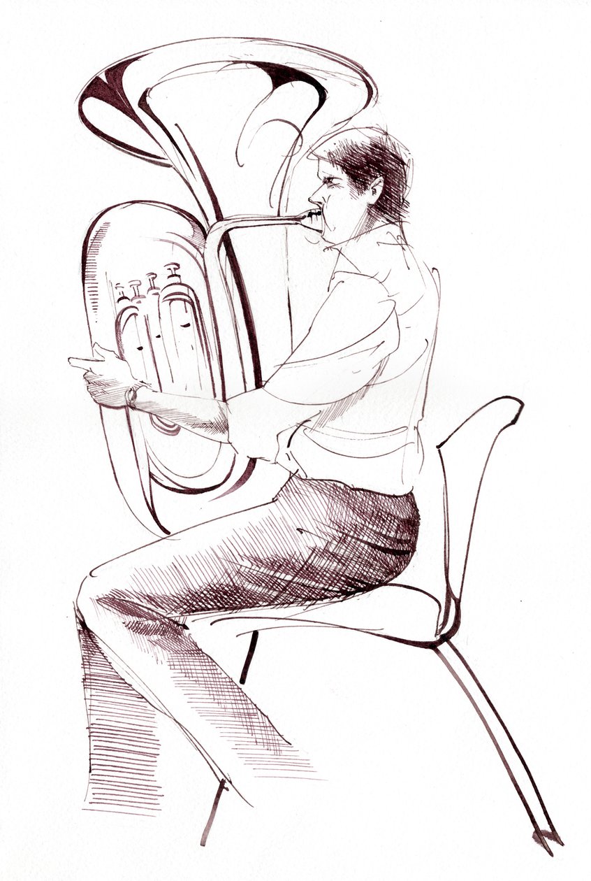 Tuba player by Neale Osborne
