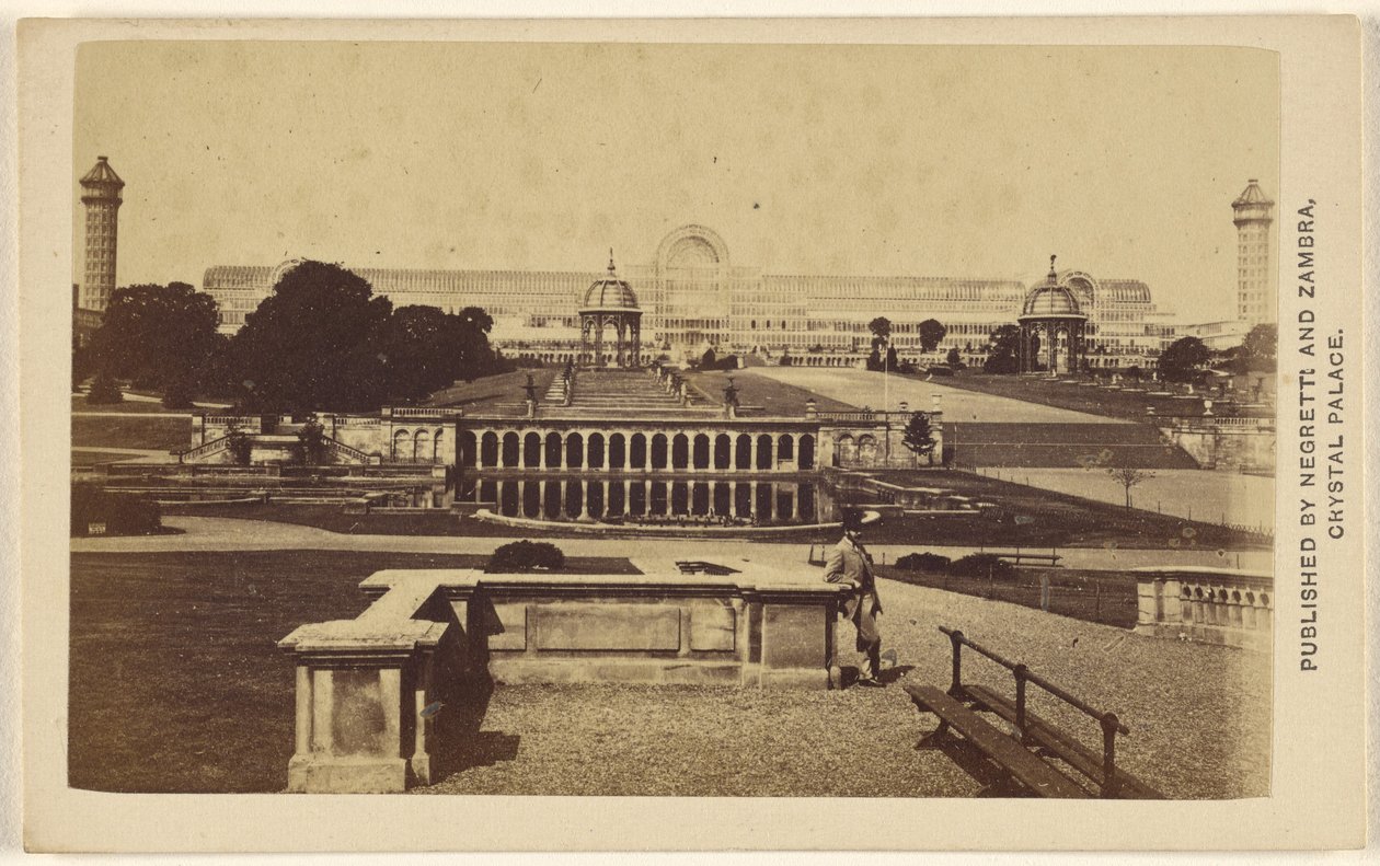 Exterior Long View of The Crystal Palace Building and Grounds by Negretti and Zambra