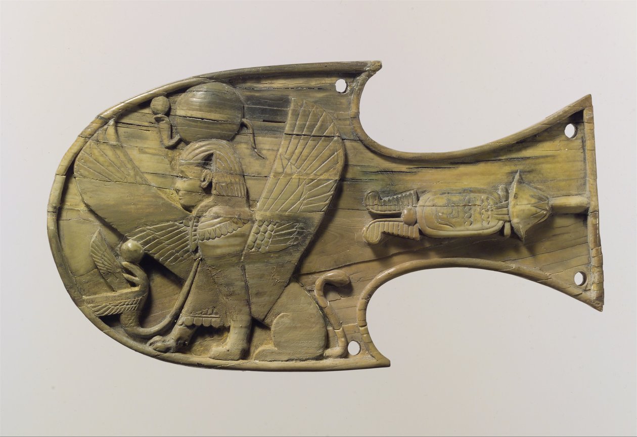 Horse blinker carved in relief with a seated sphinx, c.8th century BC by Neo Assyrian Neo Assyrian