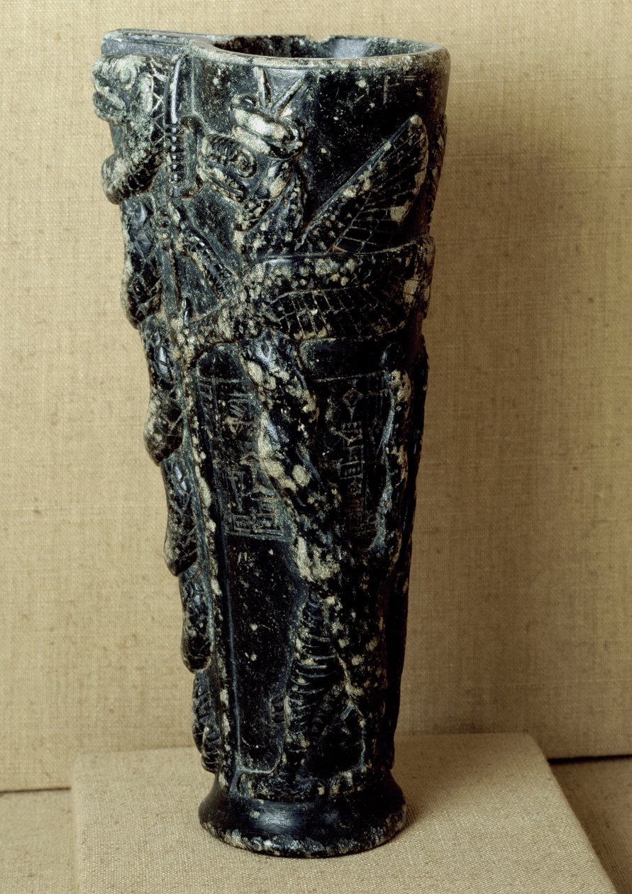 Sumerian Civilization: Steatite Libation Vase of Prince Gudea by Neo Sumerian Neo Sumerian